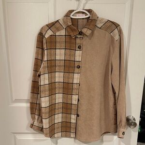 Pink lily plaid shacket